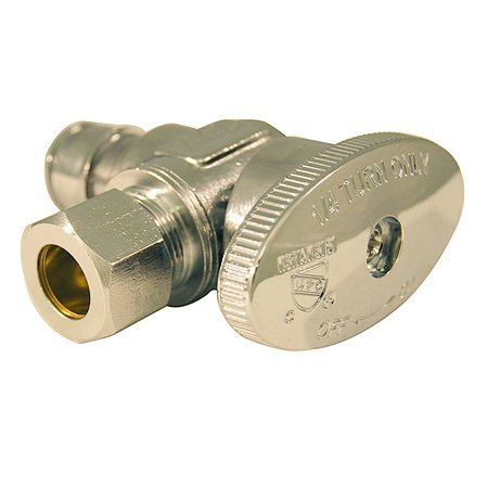 Apollo Expansion Pex 1/2 in. Chrome-Plated Brass PEX-A Expansion Barb x 3/8 in. Compression Quarter-Turn Angle Stop Valve EPXVA1238C